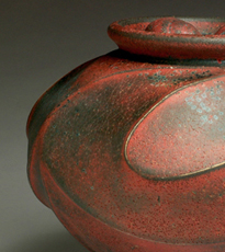 Red/Black Vessel with Double Shell by Jim Connell